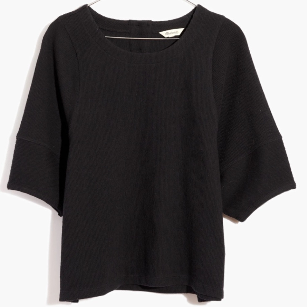 Madewell Ottoman Jacquard Button-Back Top Sz M